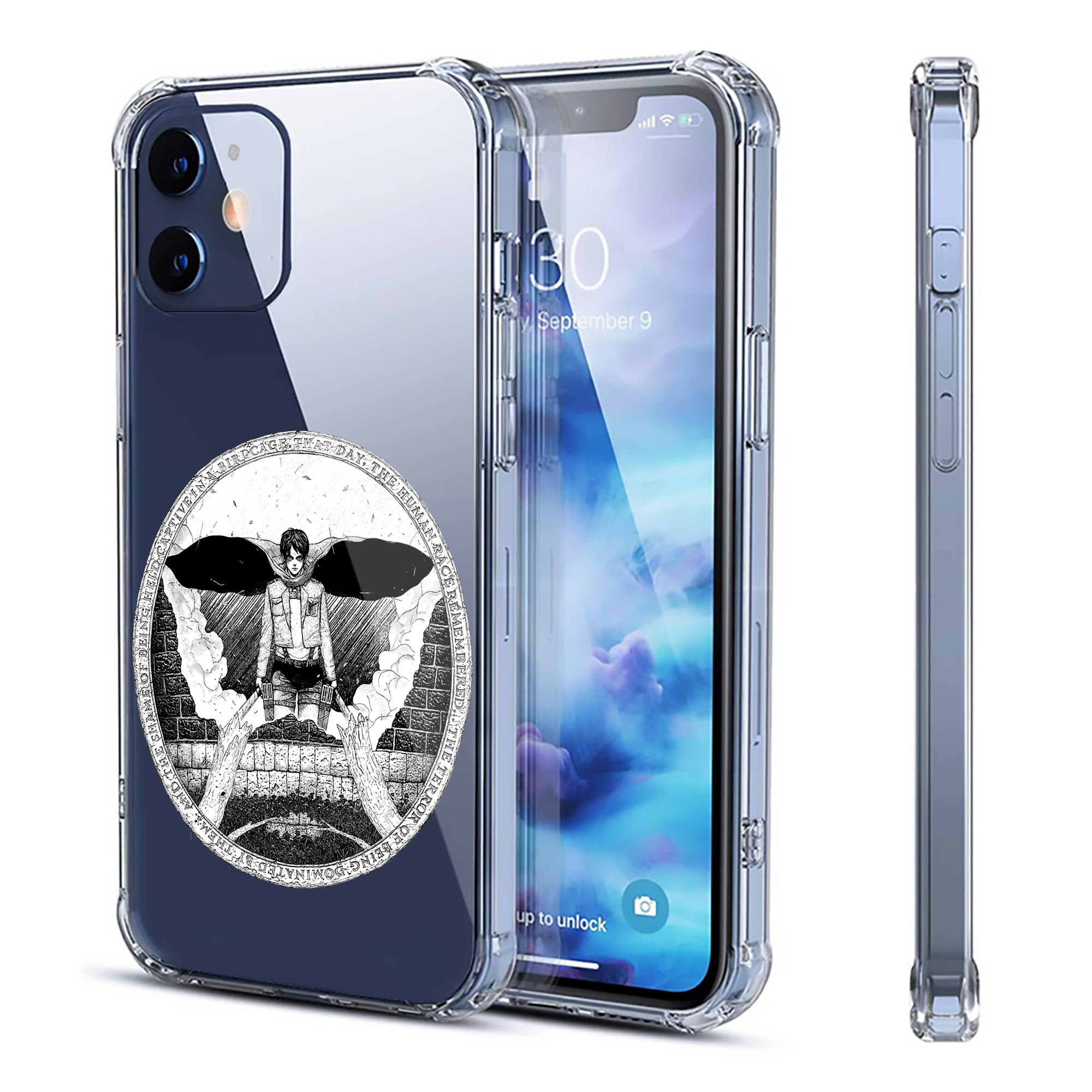 （画像用） 進撃の巨人 エレン･イェーガー Attack on Titan Eren Jäger 【iPhone 12シリーズ対応】透明スマホケース（クリアソフトケース）